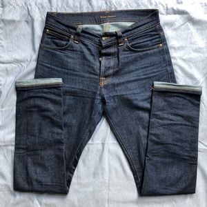 Nudie Jeans Grim Tim W31 x L34, "Dry True Navy"